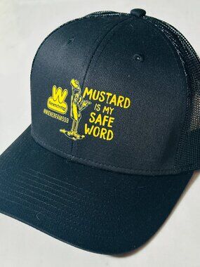 Der Wienerschnitzel Trucker Hat Cap Adjustable Black - Mustard is My Safe Word